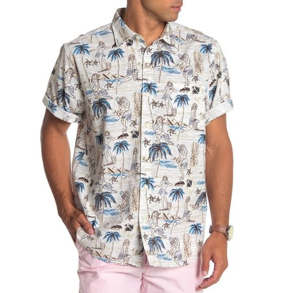 Tommy Bahama Other - Tommy Bahama Mens M Hula Isles Button Front Retro Novelty Hawaiian Camp Shirt